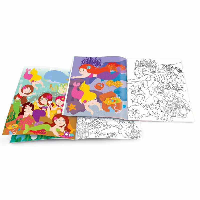 Magical Mermaids Dry Erase Coloring Book w/Resuable Stickers